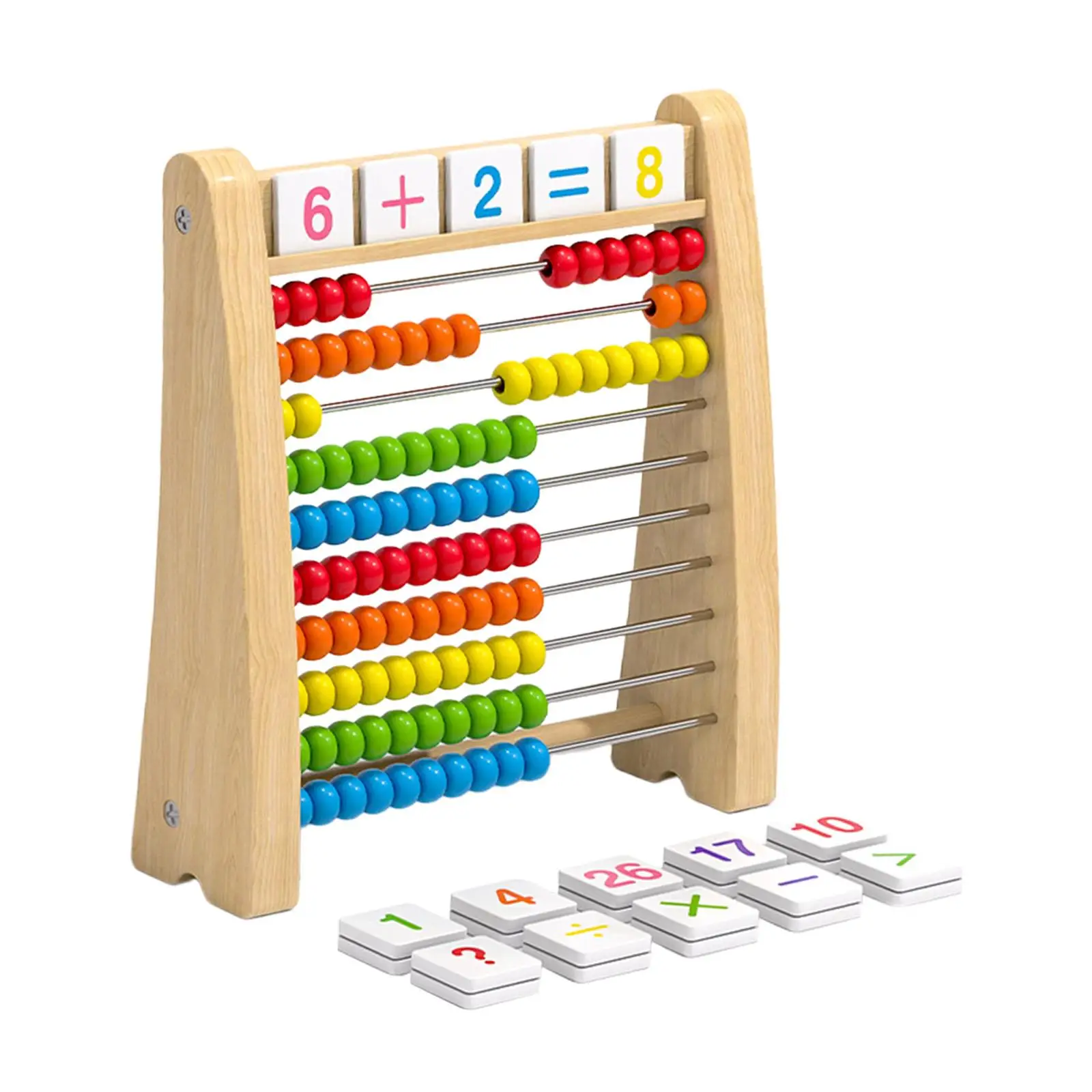 Conjunto de dez quadros de ábaco de madeira Montessori para meninos meninas crianças elementares