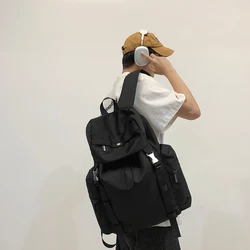 Workwear dark style casual fashion backpack new outdoor travel large capacity backpack men's Hong Kong style school bag college student computer bag