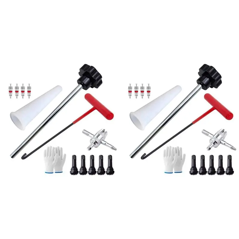 

Quick Change Tire Valve Tool Kit Valve Stem Tire Valve Stem For TR413 Valve Replacement And Installation Tool Kit 26Pc A