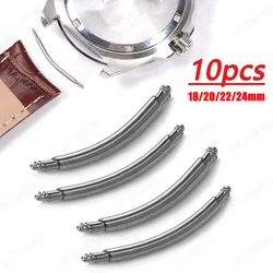 10pcs Curved Watch Band Spring Pins 22mm 20mm 18mm 24mm Dia 1.5mm 1.8mm Stainless Steel Spring Bars Strap Link Pins Repair Tool