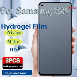 S24+ Privacy Screen Protector For Samsung S24 Ultra Matte Hydrogel Film S24Plus S24Ultra Soft HD Full Coverage Antipeeping Blue