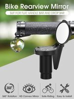 2 Pcs Bar End Bike Mirror 360 Degree Rotable Bar End Rear View Mirror Handlebar Mounted Convex Mirror for Mountain Road Bikes