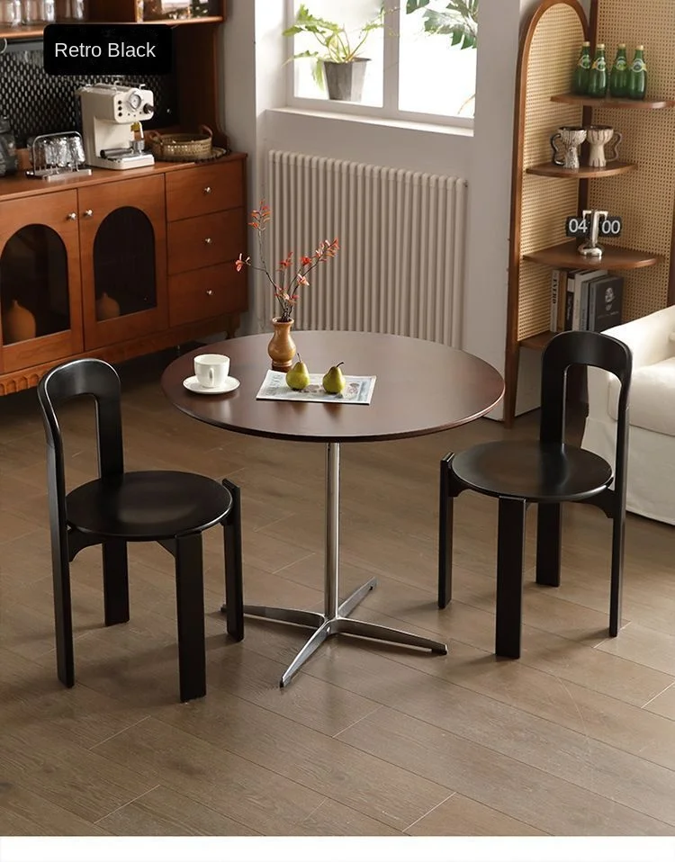 French Retro Dining Chair Design Master's Makeup Backrest Living Room Chair Minimalist Coffee Vintage Solid Wood Chair Furniture