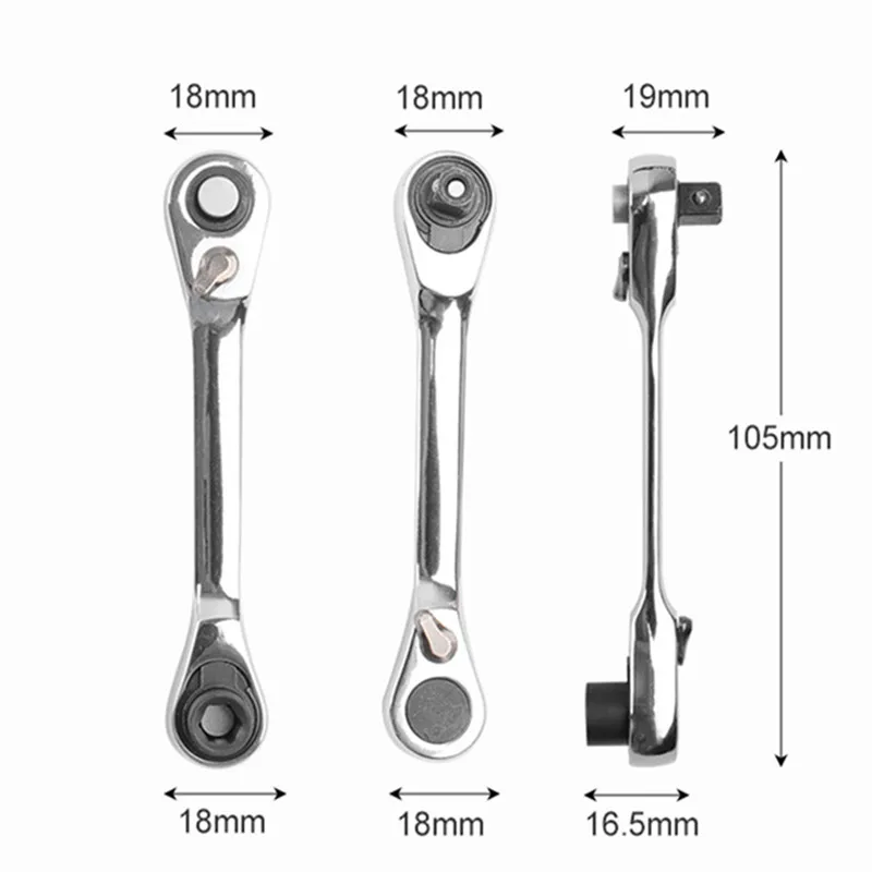 1/4 Zoll 2-in-1 Dual Head Quick Socket Tragbarer Schraubenschlüssel Rob 72 Zähne Mini Hex Bit Doppelseitiger Schraubendreher Schraubenschlüssel Werkzeug – Detail 5