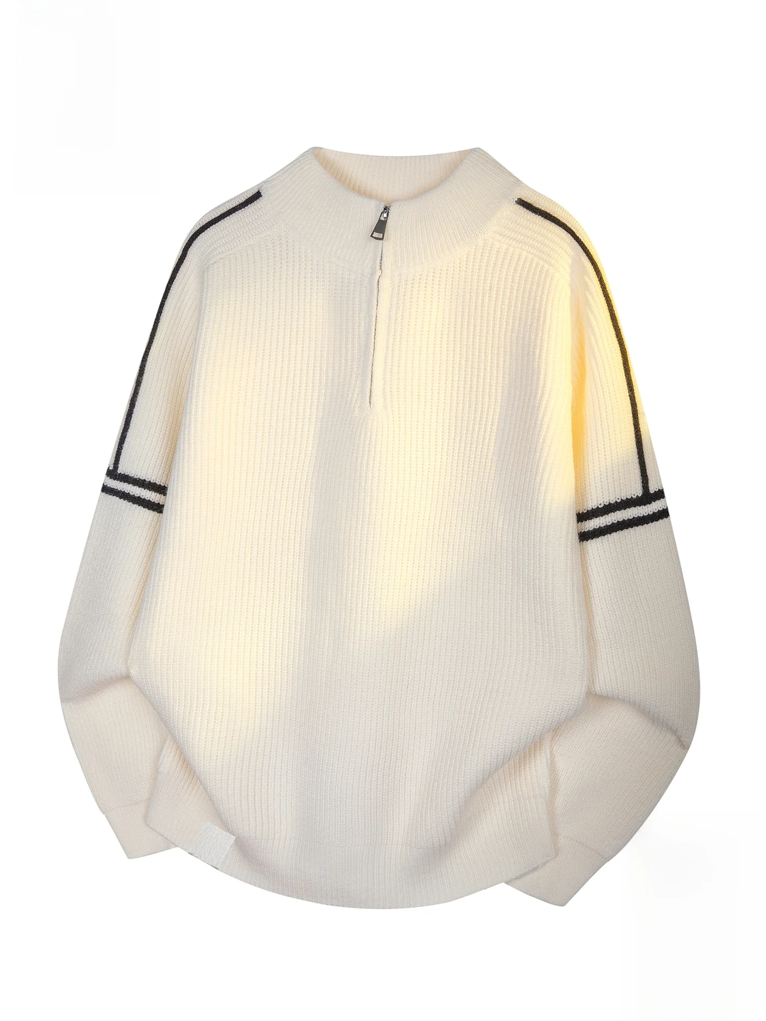 

PaulFrank Men's Knitted Casual Sweater Stripe f Zip Loose Fit Autumn Winter Outerwear Comfortable Polyester Fiber Blend