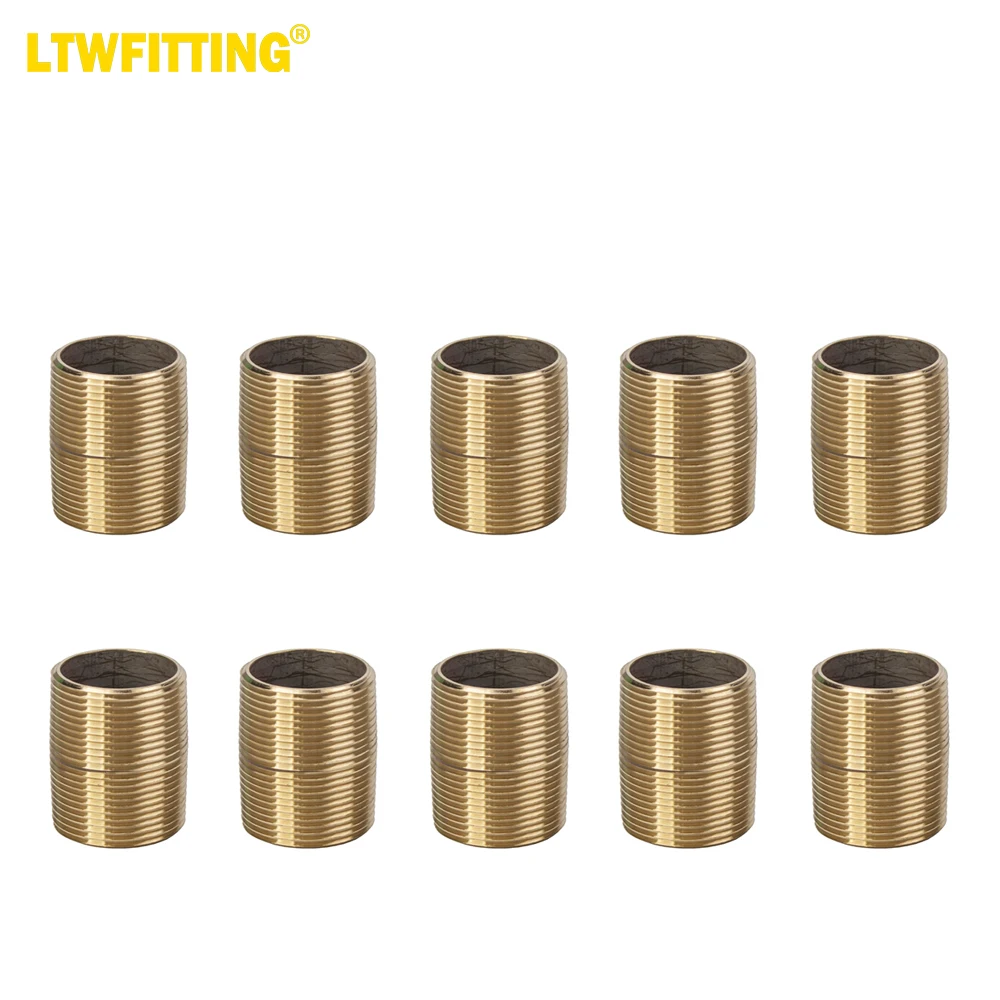 

LTWFITTING Brass Pipe 2" Long Nipples Fitting 1-1/4" Male NPT Air Water(Pack of 10)