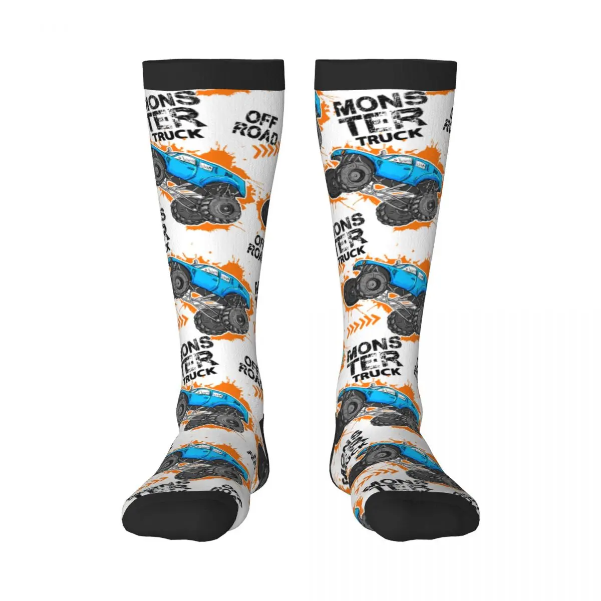 Casual Socks Monster Truck Car Trace Of Tire Long Harajuku Retro Business Socks