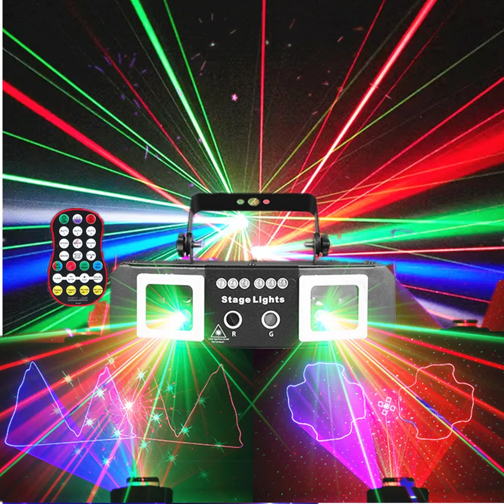 Party lights DJ disco strobe light pattern beam projection lamp DMX sound activation remote control atmosphere lamp