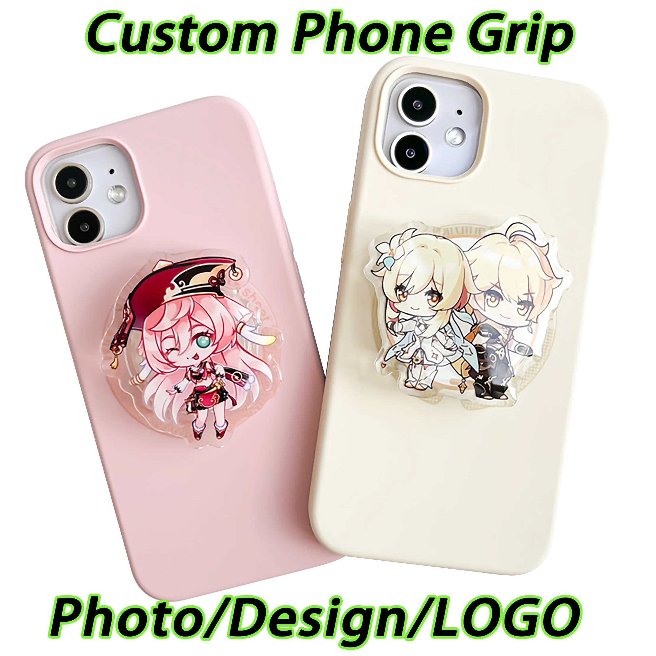 Factory Custom Acrylic Phone Grip Tok Anime Phone Holder Custom Logo Anime Hologr am Personalized Phone Socket Custom Photos