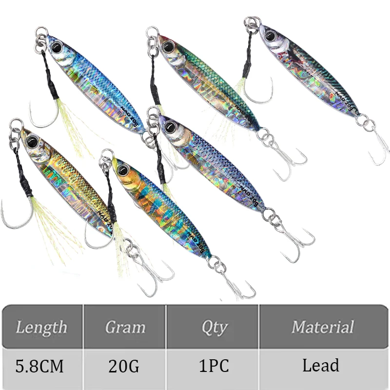 Metal Jig Fish Lure 20g Laser VIB Hard Baits Floating Spinning Artifical Swimbait Casting Fishing Lure Tackle for Bass