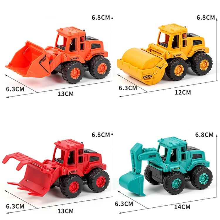 1:55 Children Plastic Vehicle Car Toys Trucks Construction Vehicle Excavator Bulldozer Model Inertia Children\'s Gifts carro