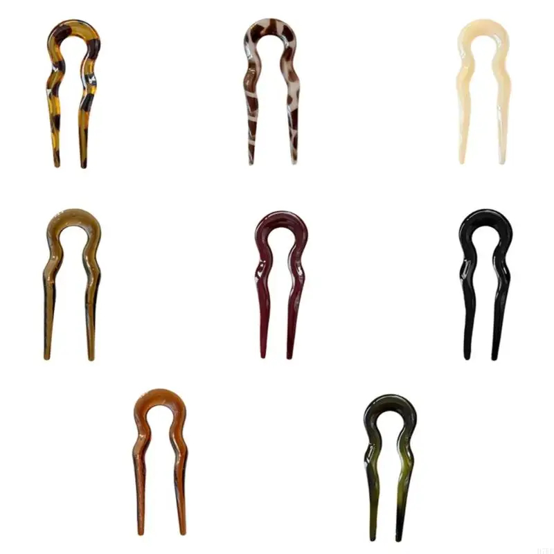 

Easy Use U Pin Hair Clip For Quick Styling Comfortable Acrylic Hair Accessory In Elegant Red Tone H7EF