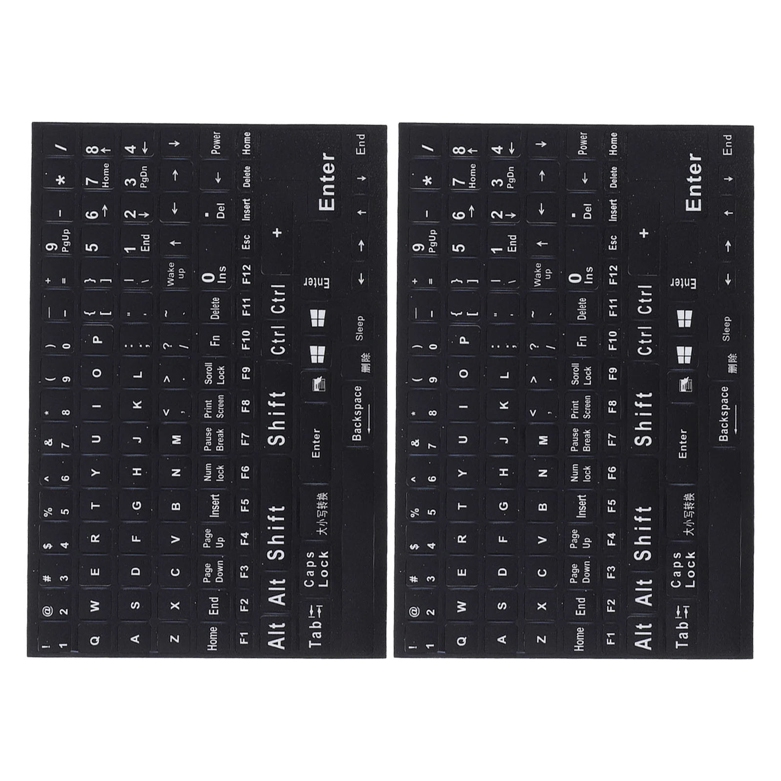 

2pcs English Keyboard 2 Sheets Large Print Computer Laptop Keyboard Stickers For Desktop Notebook Universal Stickers English