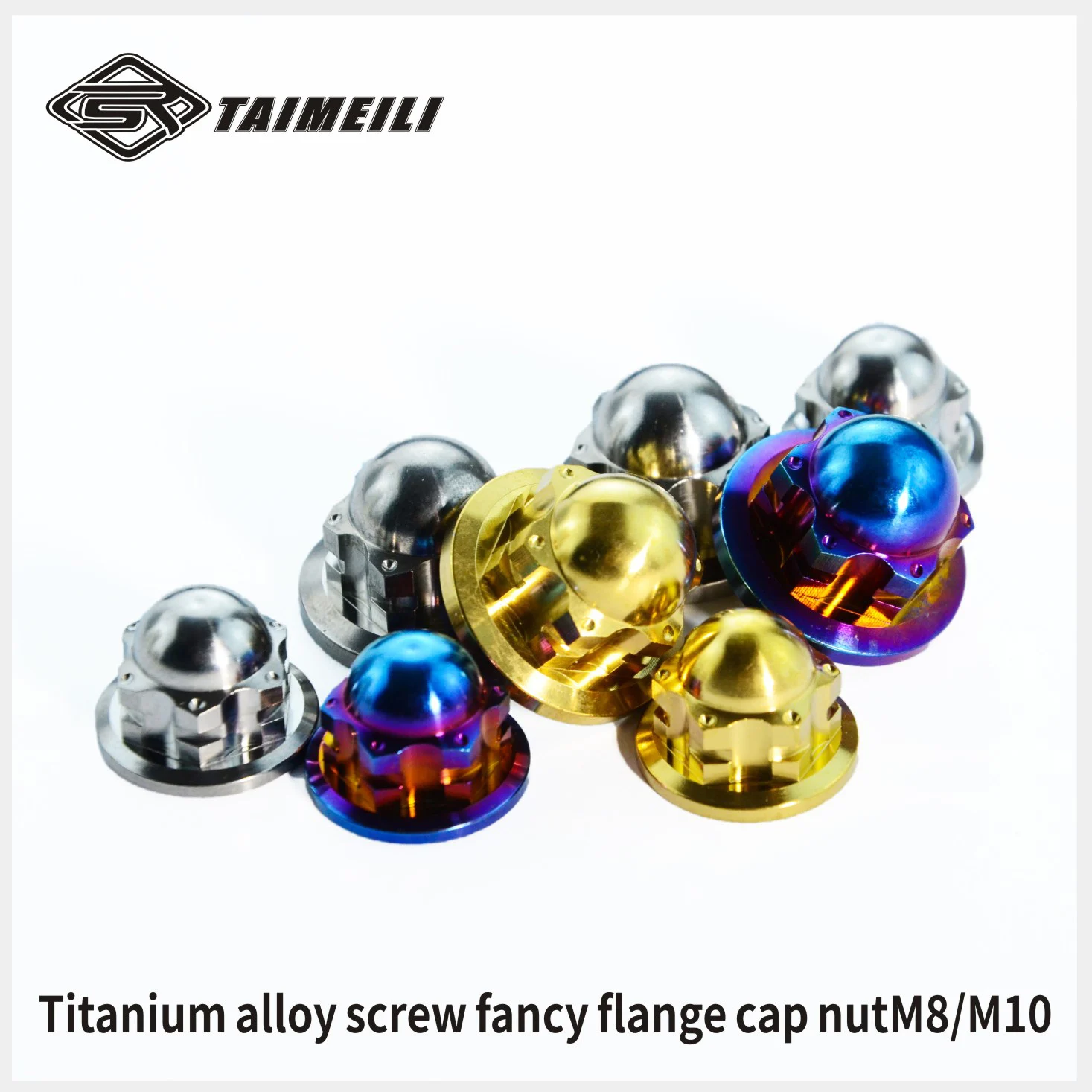 TAIMEILI GR5 TC4 Titanium Alloy Dome Cap Nuts M6/M8/M10×1.25/M12×1.25, Motorcycle & Bicycle Replacement Nuts 1pcs