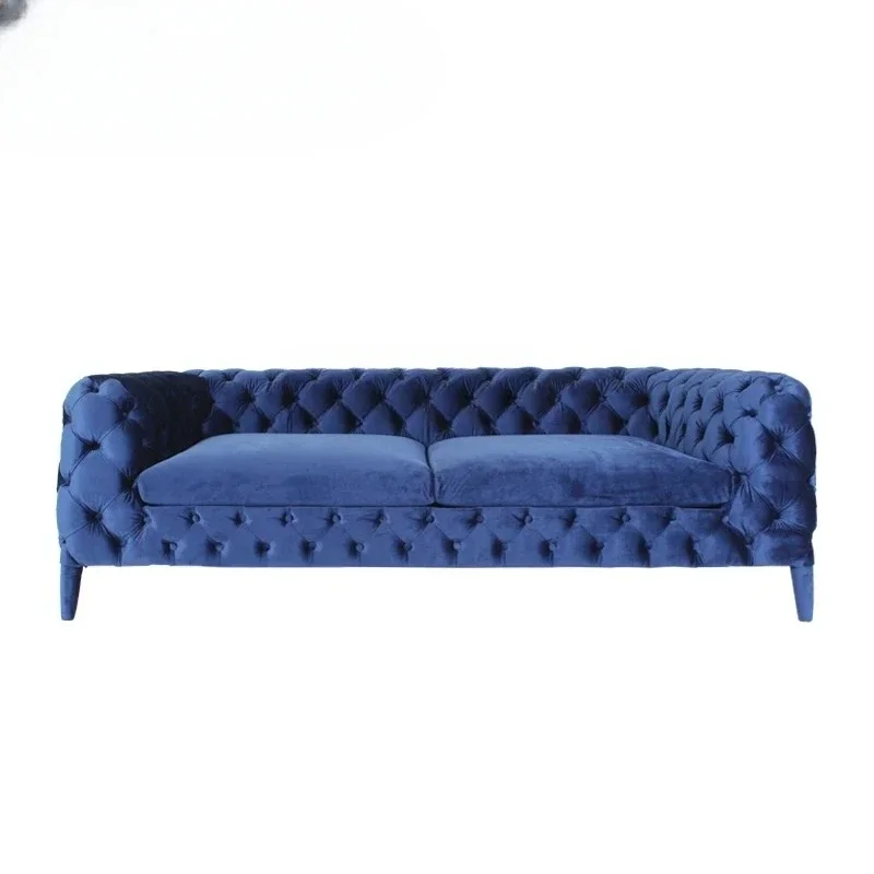 A Fabric Single Pull Buckle Couch Living Room Simple Fashion Double Sofa Nordic Small Apartment Furniture