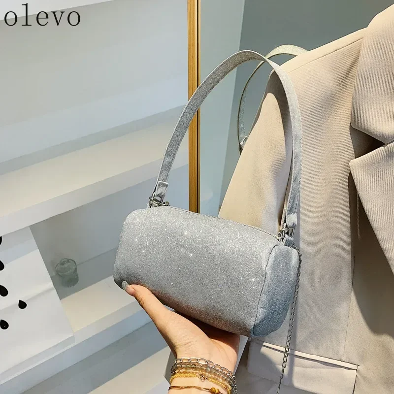 

Модная блестящая серебристо-серая мини-сумка через плечо с подушкой, женская сумка на плечо с цепочкой, стильный вечерние повседневный аксессуар