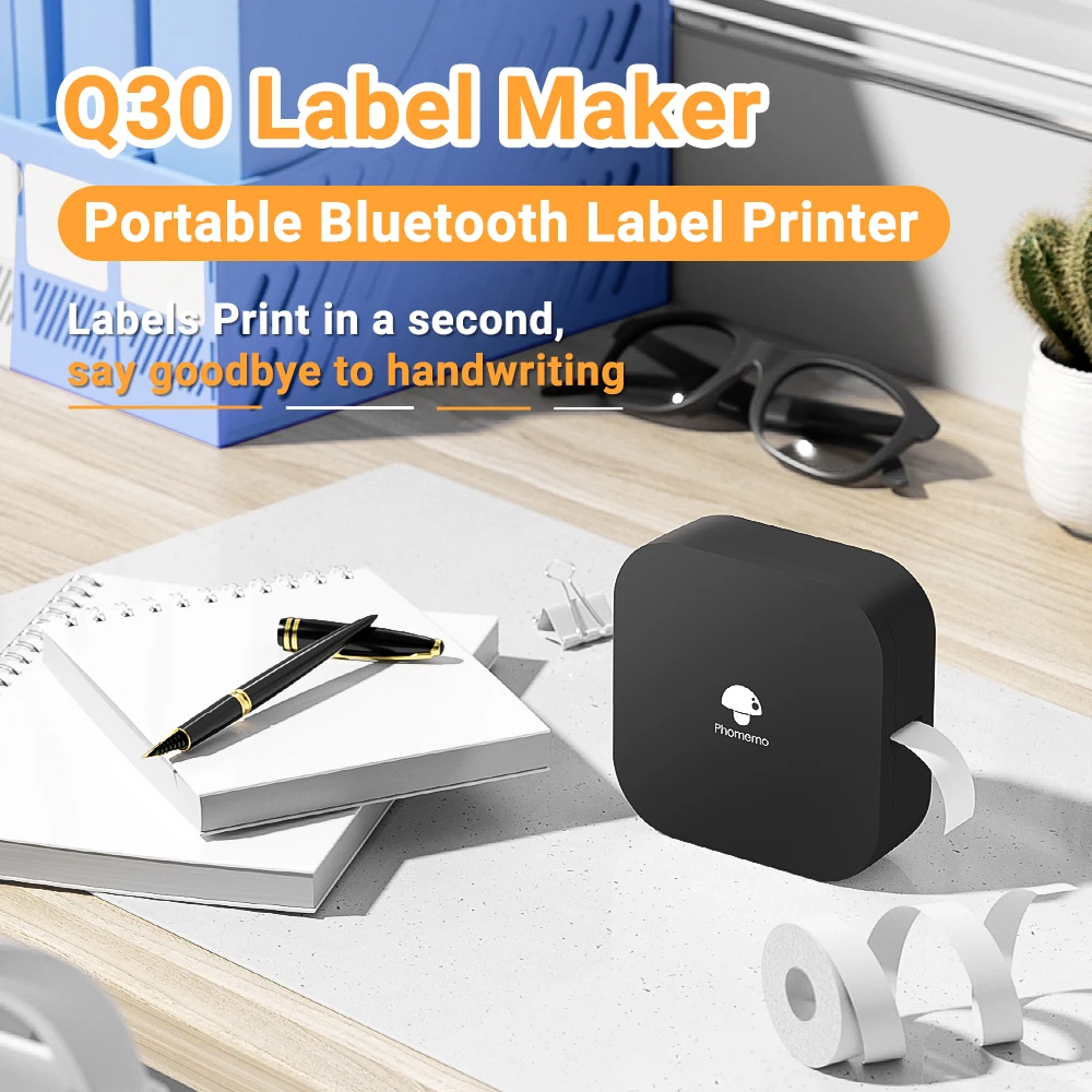 Q30 Label Printer Similar as P15 D11 D110 D101 Labeling Machine Wireless Bluetooth Label Maker with Label Sticker for Home