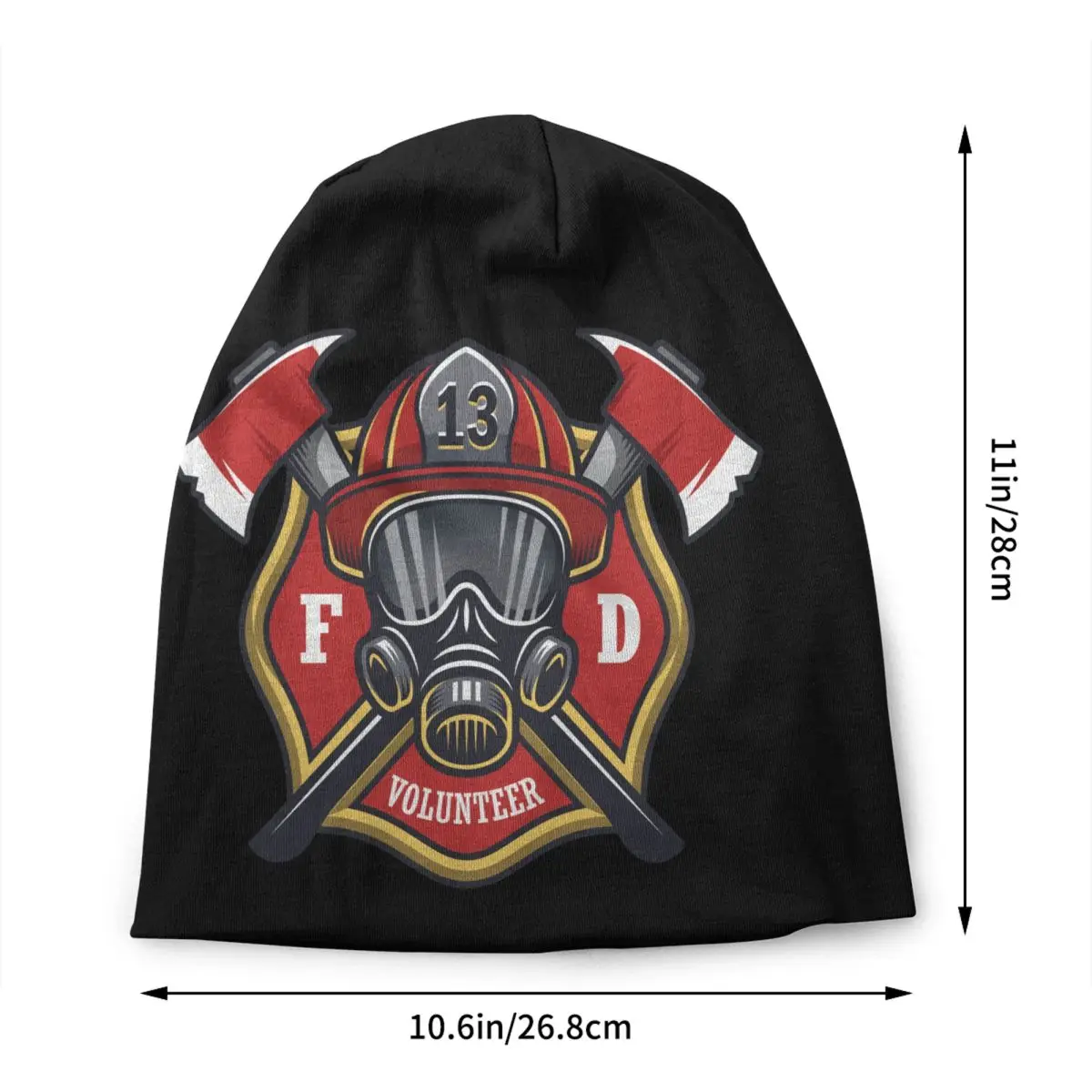 Custom Firefighter Skull Skullies Beanies Caps Cool Winter Warm Women Men Knit Hats Unisex Adult Fireman Fire Rescue Bonnet Hats