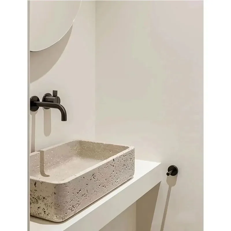 High Quality Vessel Sink Stone Vanity Marble Sink Rustic Travertine For Home Decoration marble vanity top