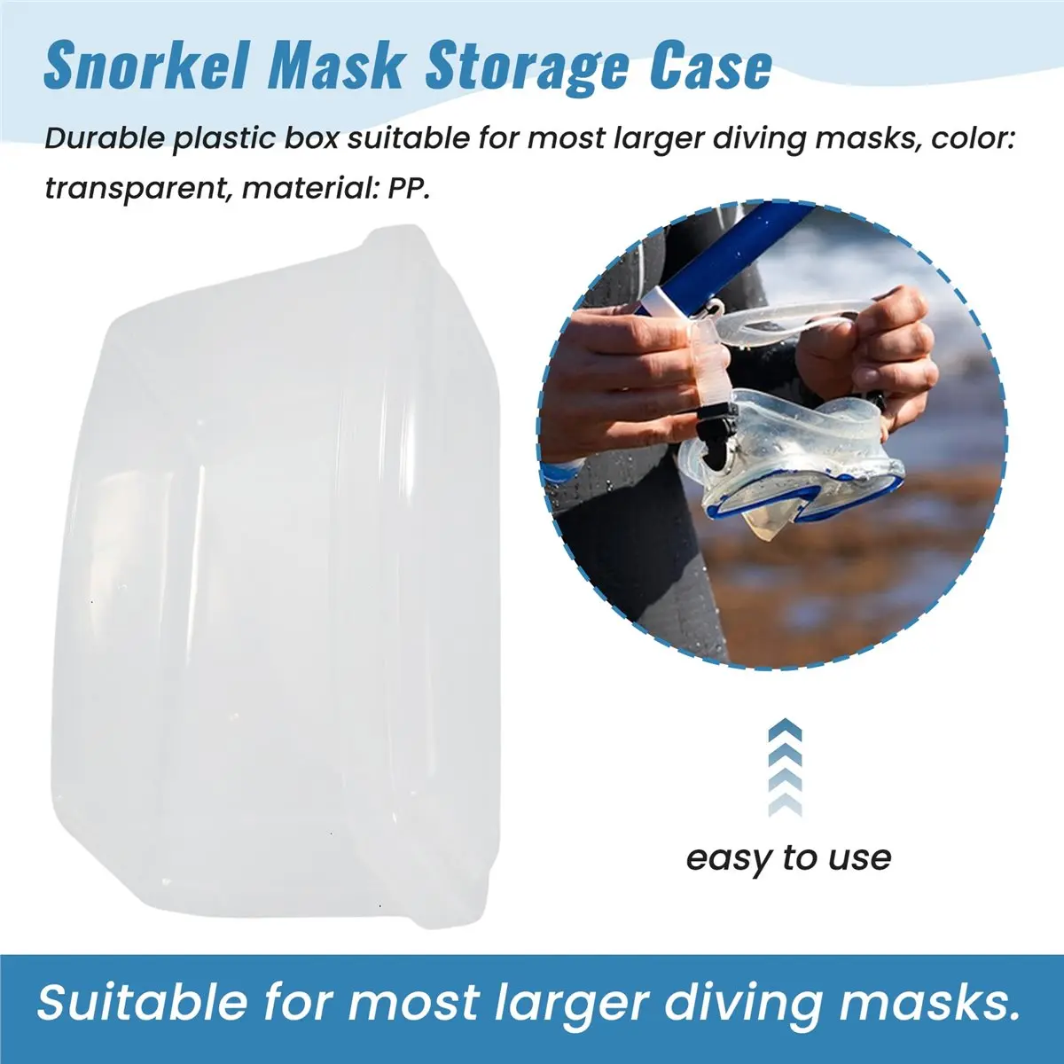 Sports 2Pack Scuba Mask Box Diving Snorkel Mask Storage Case Pressure-Proof Dust-Proof Case