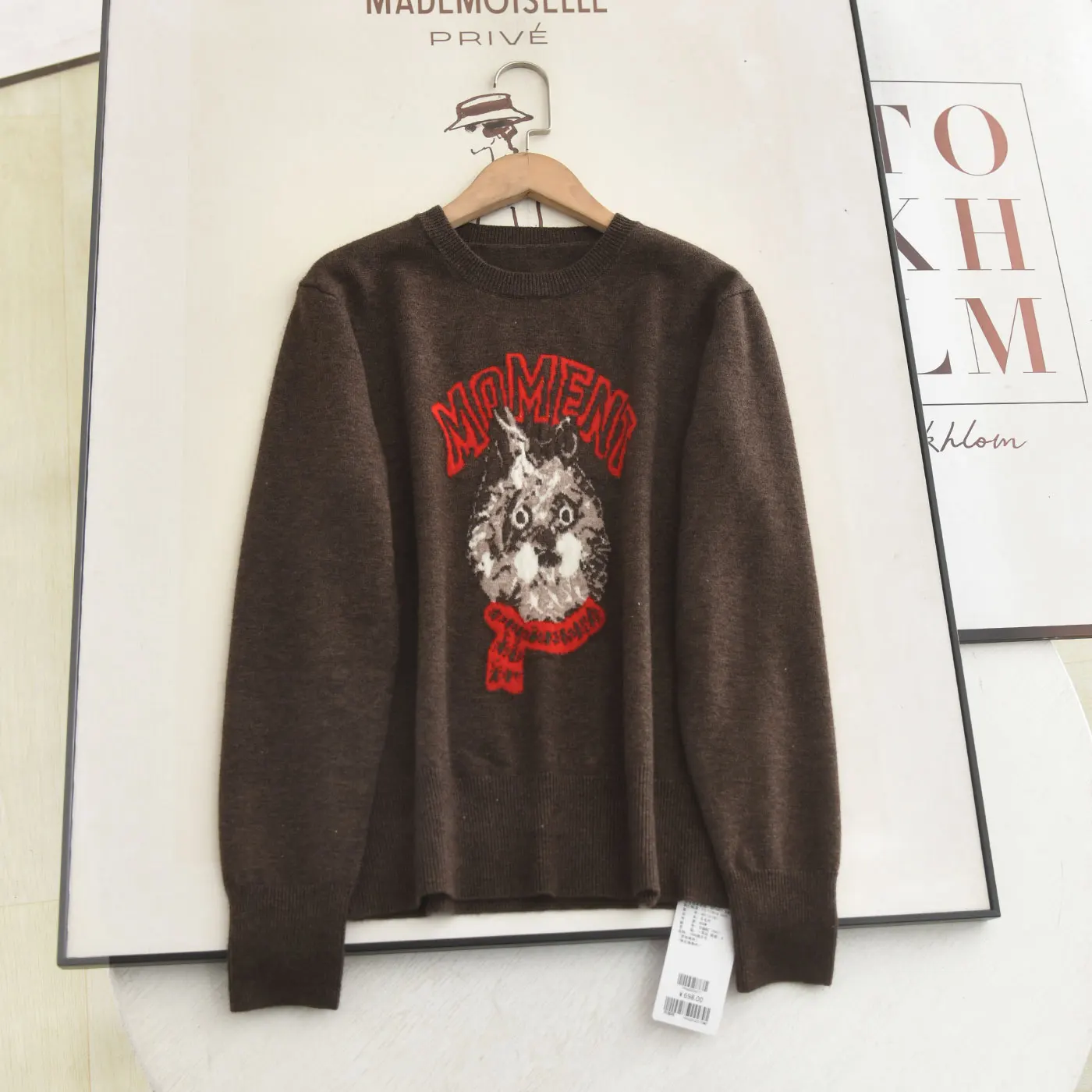 

Вязаный свитер для похудения, круглый, с мультяшной вышивкой букв, весеннее новое поступление, женское модное повседневное длинное све