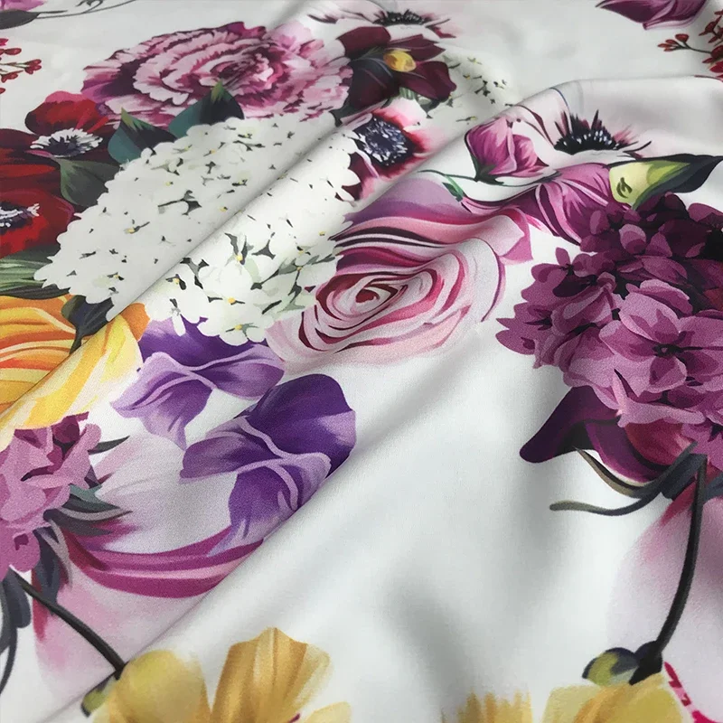 Brand Fashion Design Fabric Micro Elastic Shirt Dress 100% Polyester Fabric Wholesale Cloth Per Meter Diy Sewing Material