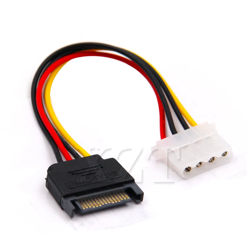 4 Pin Molex IDE To 15 Pin SATA Power Cable Male To Female SATA Extension Cord Hard Drive Disk Power Supply Cable Adapter For PC