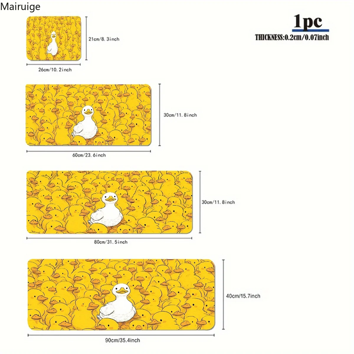 Schattige gele en witte eend muismat grote computer kantoor spelmatten rubberen antislip gaming toetsenbord mousepad lange bureau pad