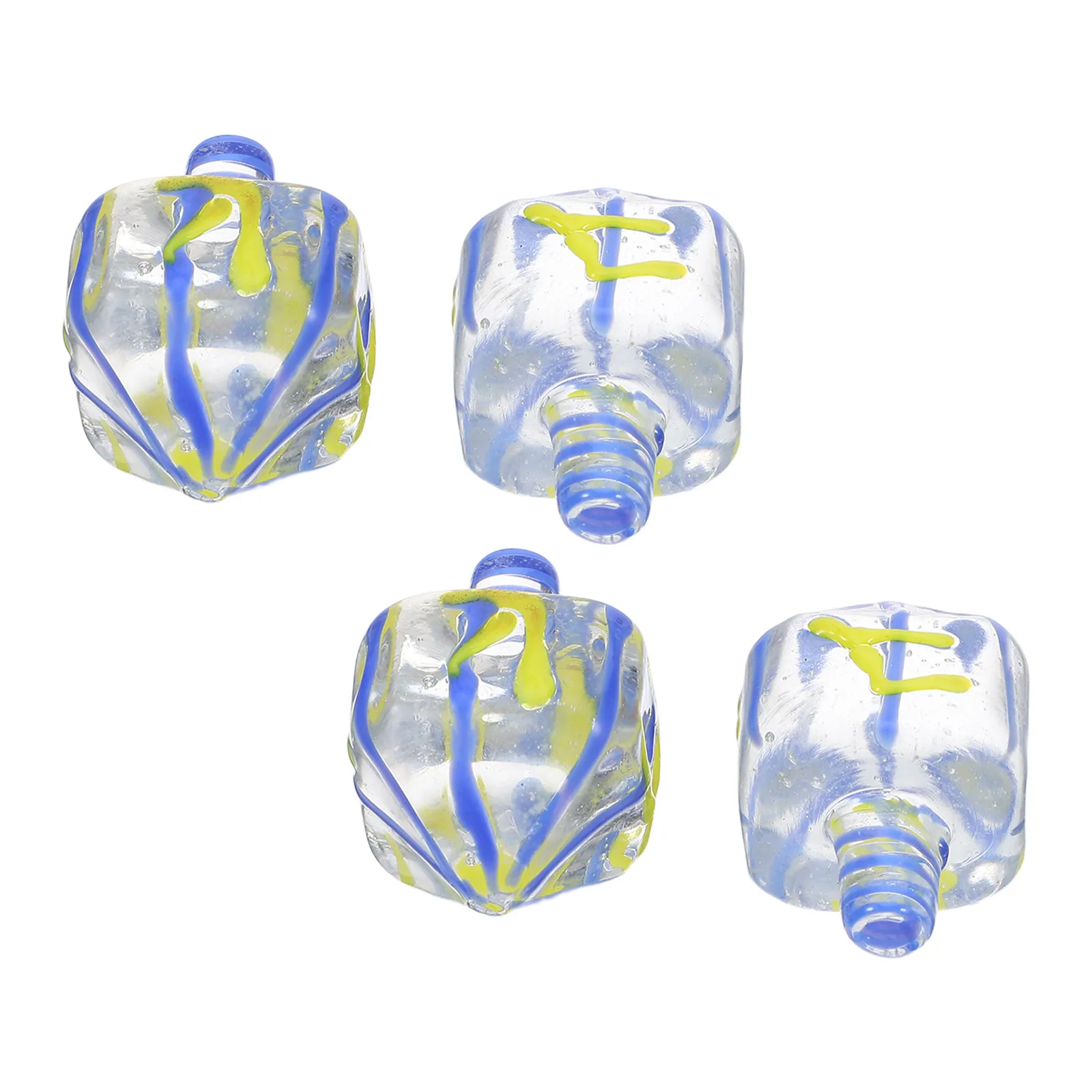 

4Pcs Hanukkah Dreidel Glass Set Traditional Handblown for Holiday Tabletop Decoration Festive Jewish Dreidel