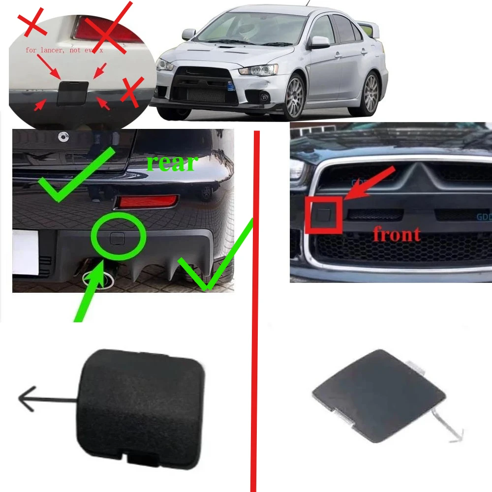 

1 Piece Rear Bumper Cap for EVO 10 Rear Tow Cover for Evolution 10 Trim Cover 6410A853 Not for Lancer Modification