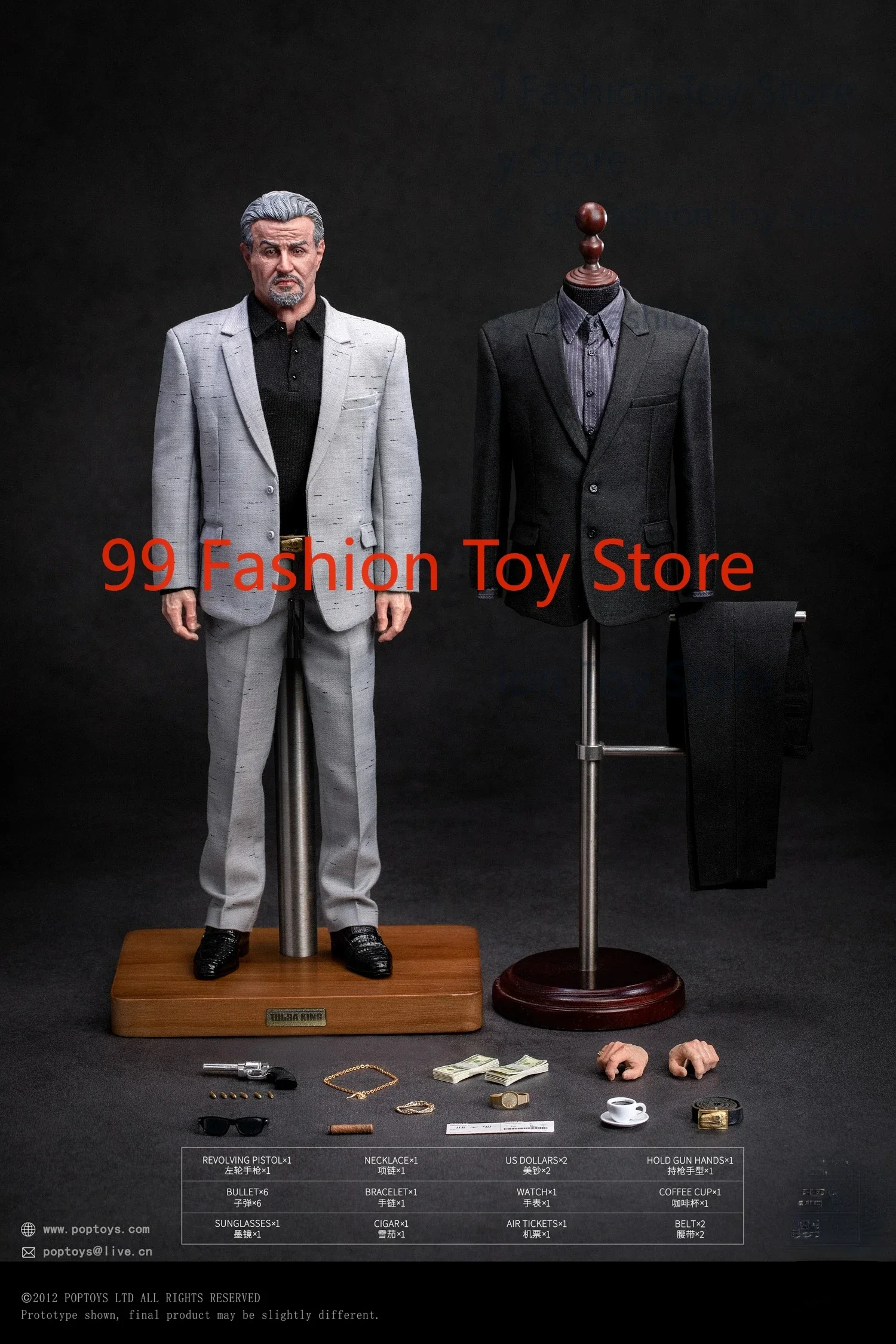 

In Stock POPTOYS EX-052 1/6 Scale Male Soldier The King of Gangs Tulsa King Governor Stallone Full Set 12'' Action Figure Model