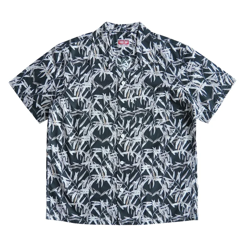 Sauce Zhan Aloha Shirt Hawaiian Shirt Men Summer Short Sleeve Cusual Shirt Sunshine Beach Stree Leaf Print