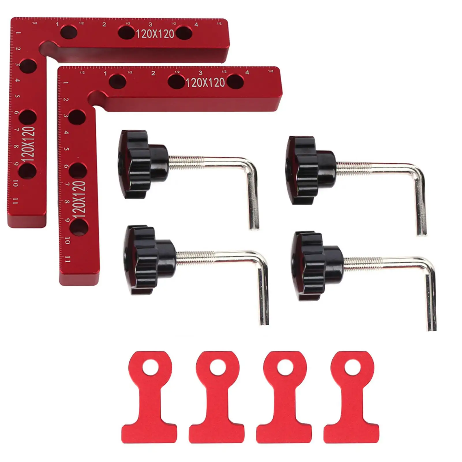 Right-Angle Ruler & Woodworking Clamp Set - Aluminum Alloy Anodized Positioning Tool for Carpentry