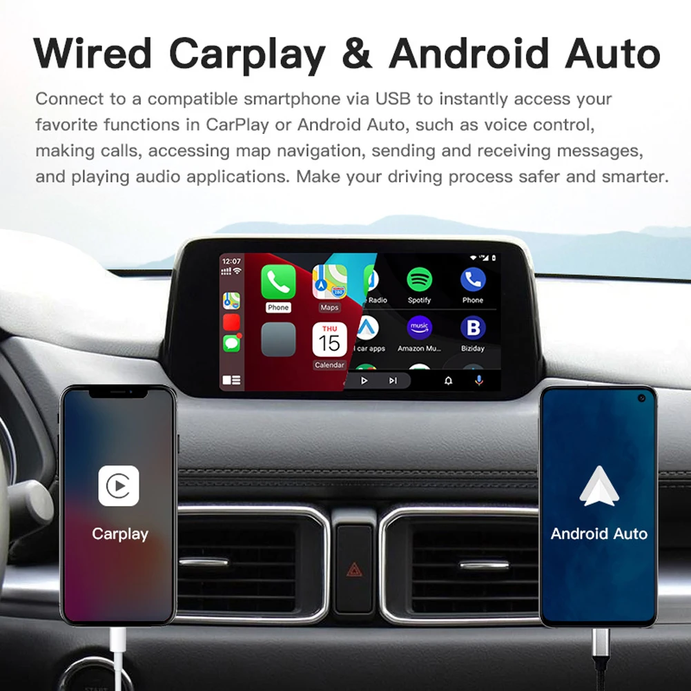 Wired CarPlay Android Auto USB Hub Adapter TK78-66-9U0C Retrofit Kit Type-C Plug and Play for Mazda 2 3 6 CX3 CX5 CX8 CX9 MX5