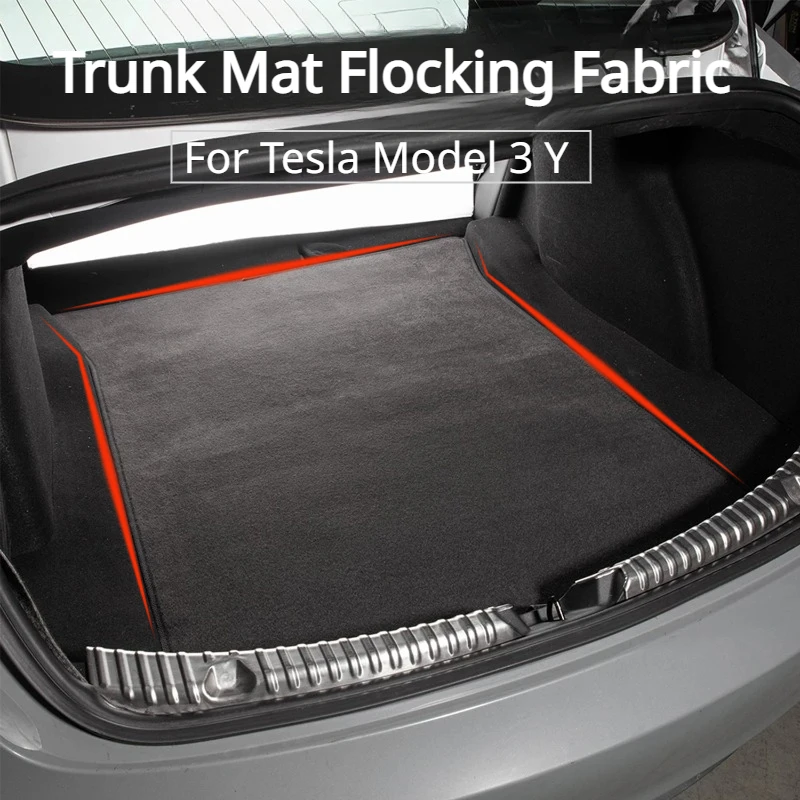 Hintere Kofferraum matte für Tesla Modell 3 y Flanell kissen Beflockung Stoff polster Kofferraum Cargo Tray Auto Aufbewahrung sbox Matten Zubehör