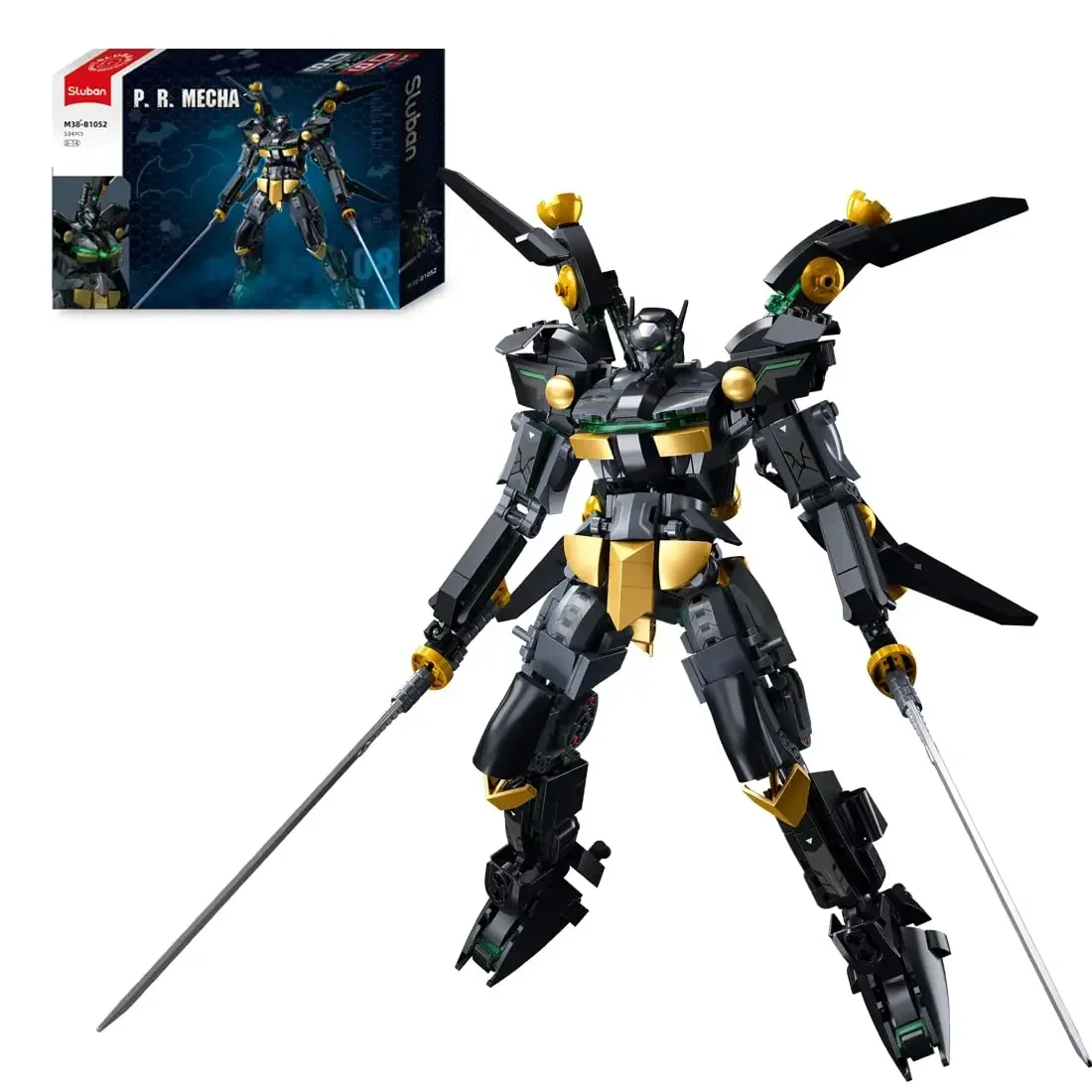 

534PCS Black Bat Mecha Robot Building Blocks Joint Movable Action Figure Model Bricks Desktop Ornaments Kids DIY Toys Gifts