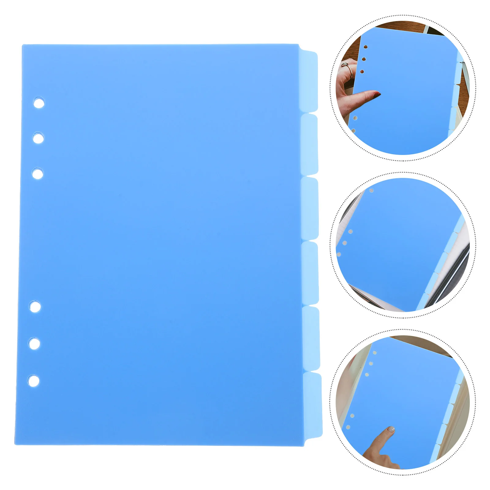 6 Pcs Blue Separator Page Replacement Dividers Binder with Tabs Colored Account Accessories