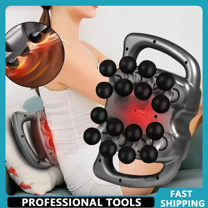 

Массажный пистолет для фасций с 16 насадками, профессиональный вибромассажер для тела, ног, спины, плеч, талии, высокочастотный вибрационный массажер