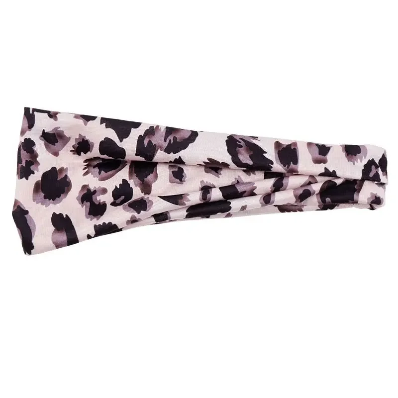 Women's Floral Print Wide Headband Sports Headband Non-Slip Bandana Solid Color Headwear Elastic Headband