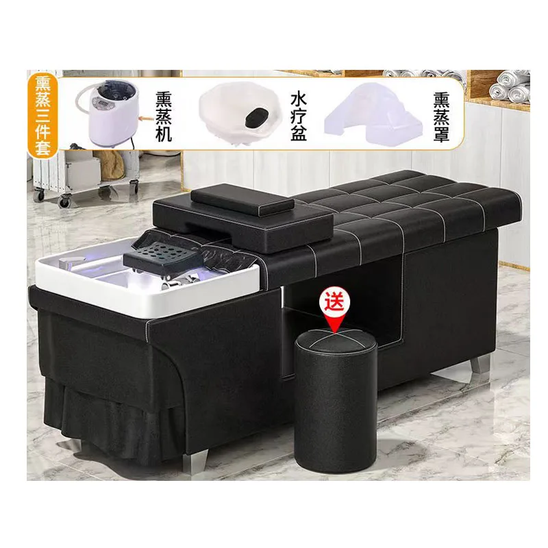 hair salon equipment salon hair wash chairs basin shampoo bed steam cover with ceramic