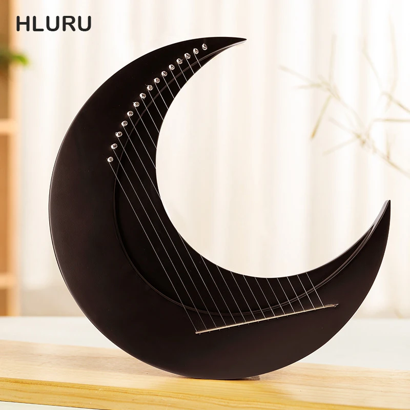 

HLURU 15 Strings Moon Lyre Harp 8/11 Strings Piano Harp Lyre Harp Orpus Celestial Lyre Portable Instrument