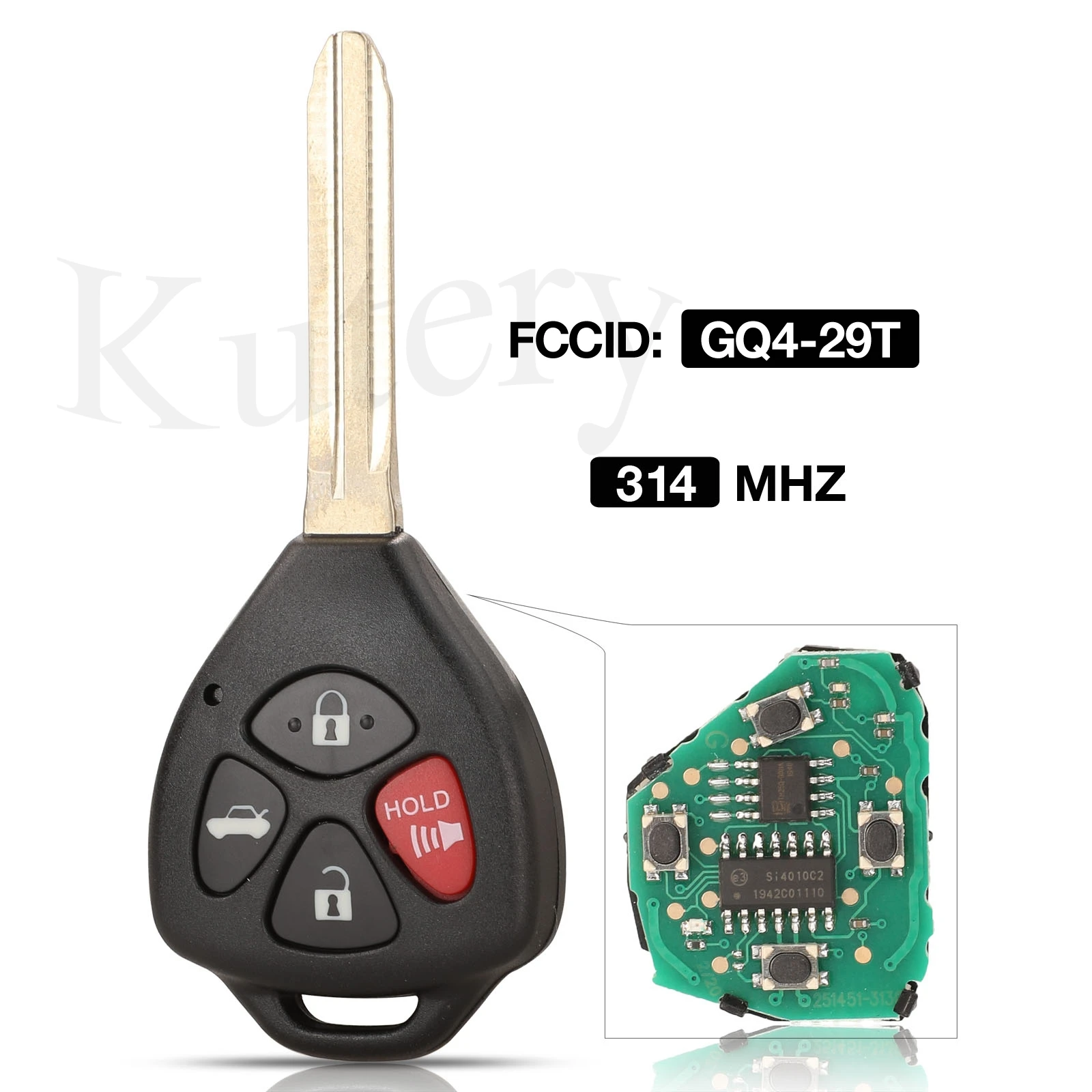 

jingyuqin 4 Buttons GQ4-29T Smart Car Key 314/315Mhz For Toyota Corolla Pontiac Matrix Transponder 4D67 Chip optional