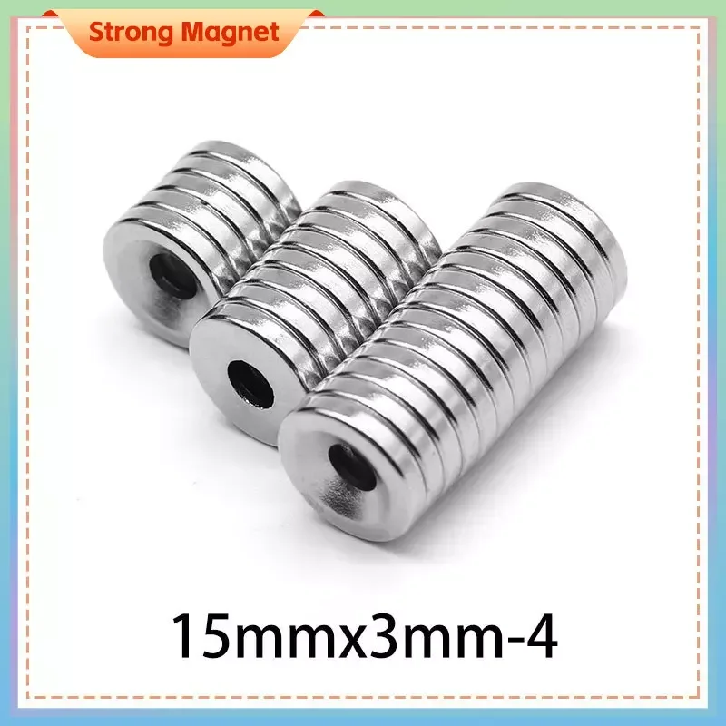 

15X3-4 mm Small Round Search Magnet 15X3 With Hole 15x3-5mm Countersunk Neodymium Magnet Disc 15*3-3 N35