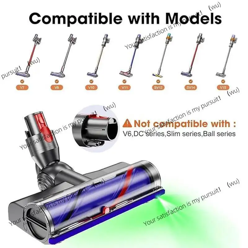 Straight brush head for Dyson V8/10/11/15/7 vacuum cleaner, bristle roller vacuum cleaner accessories