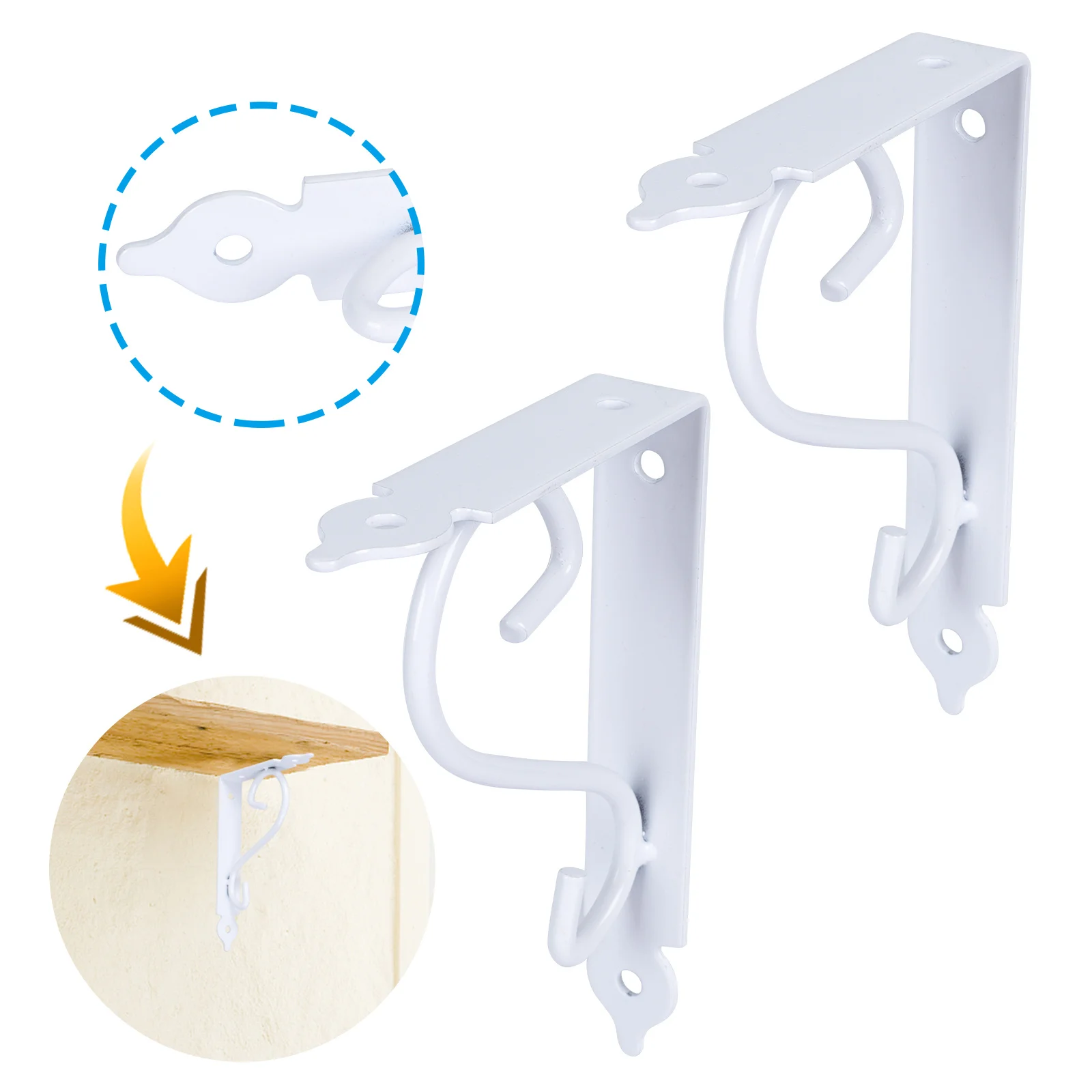 

2Pcs Iron Wall Shelf Bracket Strong Fixing Support for Mounted Shelves Bedroom Living Room Decorative Storage Rack Triangle