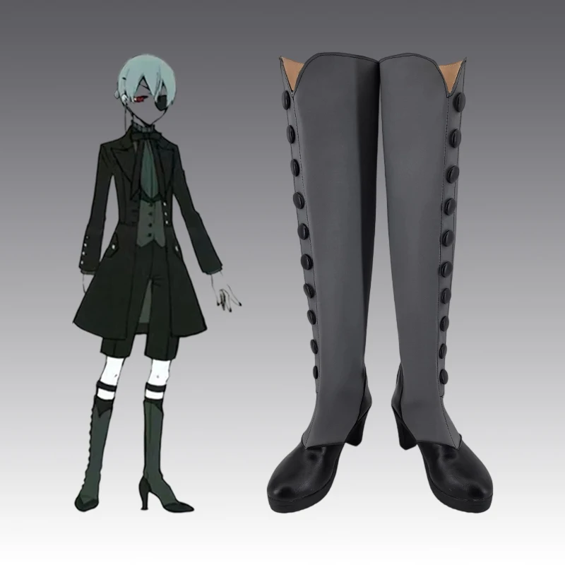 Black Butler Ciel Phantomhive Cosplay Boots Shoes Japanese Anime Carnival Party Devil Uniform Shoes