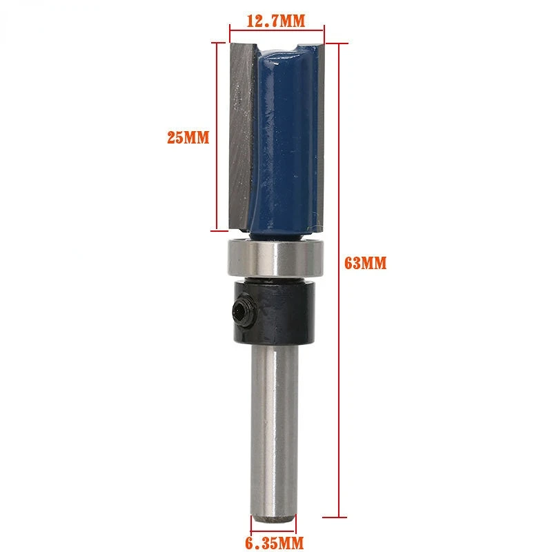 1Pcs 12.7mm Diameter Flush Trim Template Router Bit - 1/4