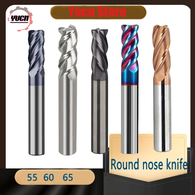 55° 65° 60°Corner Radius End Mill CNC R Bullnose Cutter Tungsten Carbide Steel Metal Router Tool 3 4 Flutes R0.5 R1 R0.2 R0.3