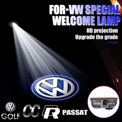 2Pcs Car Door Welcome Light For Volkswagen Touareg Teramont PHIDEON Passat Variant(B8) CC Lamando Scirocco Golf Sagitar Touran