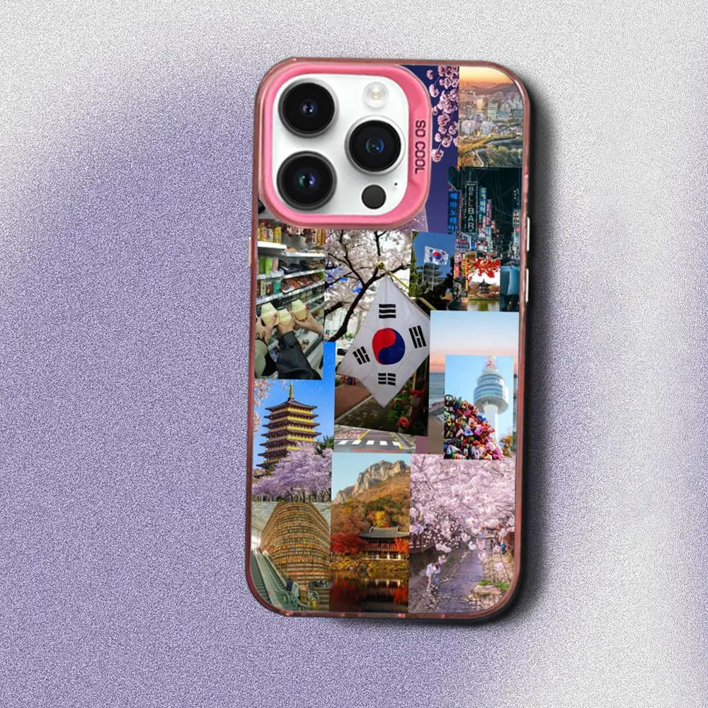 حافظة هاتف S-SEOUL من كوريا الجنوبية لهاتف iPhone 17,16,15,14,13,12,Pro,Max,Plus,E,SE4,Air,Mini Pink IMD Box